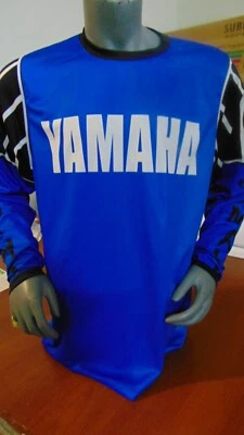 OLD SCHOOL YAMAHA JERSEY CLASSIC JERSEY SHIRT MOTOCROSS YZ125 250 VINTAGE M BLUE - Image 1 of 4