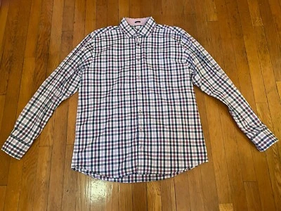 Camisa de vestir vintage Versace púrpura a cuadros para hombre de algodón talla L Foto 1 de 4