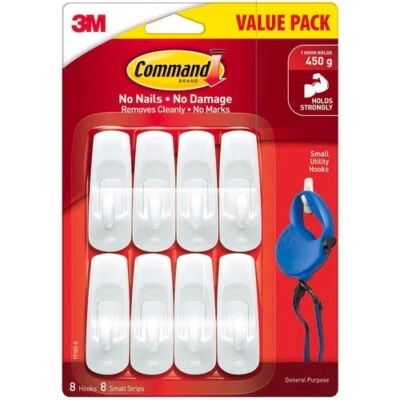 Command Small White Adhesive Hooks Value Pack - 8 Pack - Image 1 of 4