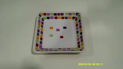 Pampered Chef Simple Additions Small Square Platter 2024 Tiles Pattern - Image 1 of 3