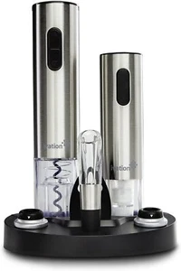 Ivation Abridor de Vino Eléctrico, Juego de Regalo de Vino de 7 Piezas, Abridor de Botellas y Aireador de Vino - Imagen 1 de 9