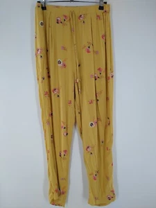 Eyeshadow Women's Juniors Medium Bloomer Pants Lounge Pants Yellow Floral 041 - Picture 1 of 4