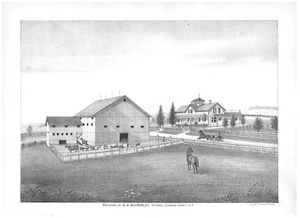 S A BEARDSLEY RES/DAVID TURNER RES,VETERAN,NY.1879 TWOSIDE 11.7"x8.3" LITHO - Picture 1 of 4