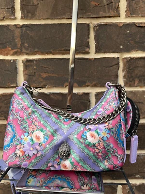 NWT Kurt Geiger Small Scarf Print Nylon Crossbody Shoulder Bag purple - Image 1 of 4