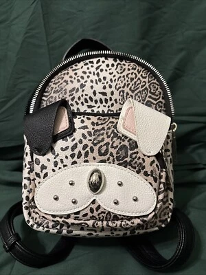 Betsey Johnson Mini Backpack Oatmeal French Bull Dog XOBAYBEE Animal Print NWT - Image 1 of 4