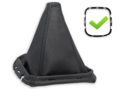 POUR NISSAN PATHFINDER R51 2005-2009 SOUFFLET LEVIER DE VITESSE CUIR NOIR +CADRE