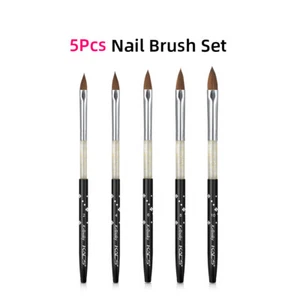 KADS Kolinsky Acrylic Nail Brush for Manicure Powder (CRIMPED) Red Wood Handle - Picture 1 of 22