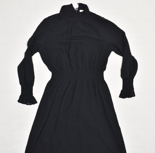 Abito donna Tory Burch aderente e svasato manica lunga collo alto poliestere nero taglia 6