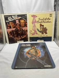 Lot of 3 Laserdisc Videos - Pink Panther, First Blood, & The Horse Soldiers - Picture 1 of 7