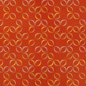 Momentum Medley Fervor Orange Mid Century Modern Geometric Upholstery Fabric - Picture 1 of 2