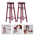 2x wooden mini stool, home decoration, model, miniature furniture, bar stool