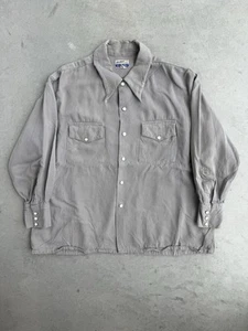 1950s Rink Gabardine Pearl Snap Button Up Shirt M/L - Picture 1 of 7