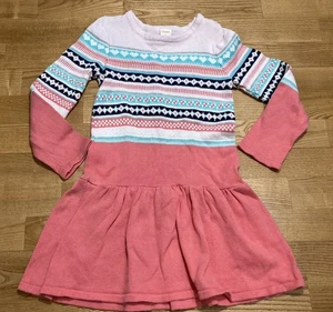 Vestido Suéter Para Niña Gymboree Coral Fair Isle Talla 8 Usado en Excelente Condición - Imagen 1 de 3