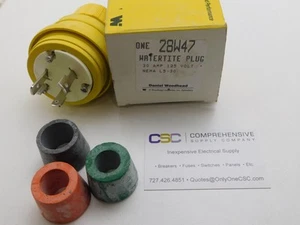 28W47 - Daniel Woodhead 30A AMP 2P POLO 125V NEMA L5-30P SPINA WATERTITE - NUOVO CON SCATOLA - Foto 1 di 7
