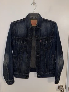 Chaqueta Levis Hombres S Azul Denim Crossover Camionero Vaquero Western Clásico Bombardero - Imagen 1 de 4