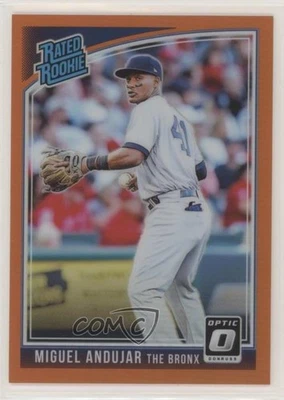 2018 Donruss Optic Rated Variation Orange Prizm /199 Miguel Andujar Rookie RC - Image 1 of 2