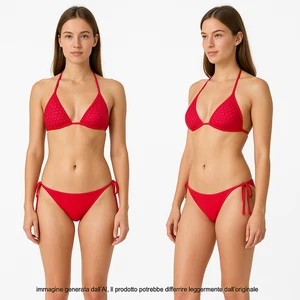 Golden Point Costume Bikini Donna Rosso Triangolo Nodo Slip Mare Piscina Estate - Picture 1 of 6