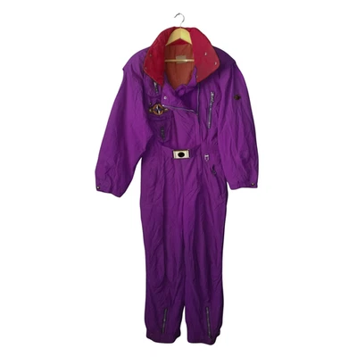 BOGNER Snow Ski Suit VTG One Piece Snowsuit Purple Helicopter Skiing USA Size 14 - Image 1 of 4