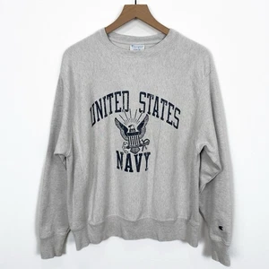 Vintage Champion Reverse Weave Sweatshirt Mens M Gray United States Navy USN - Picture 1 of 13