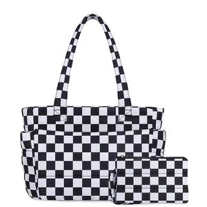 Puffer Tote Bag for Women, Lightweight Puffy Handbag with Compartments & Cosm... - Picture 1 of 8