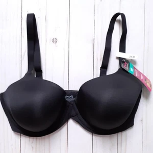 Maidenform One Fab Fit® Modern Demi T-Shirt Underwire Bra DM7543 Black 36D - Picture 1 of 10