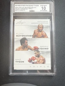 Mayweather Jr. / Pacquiao / Tyson 2024 Leaf Legends Trio CCG 10 - Foto 1 di 2