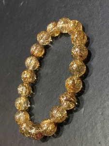 10mm Natural Silver hair Rutilated Quartz Crystal Beads Bracelet - Picture 1 of 9