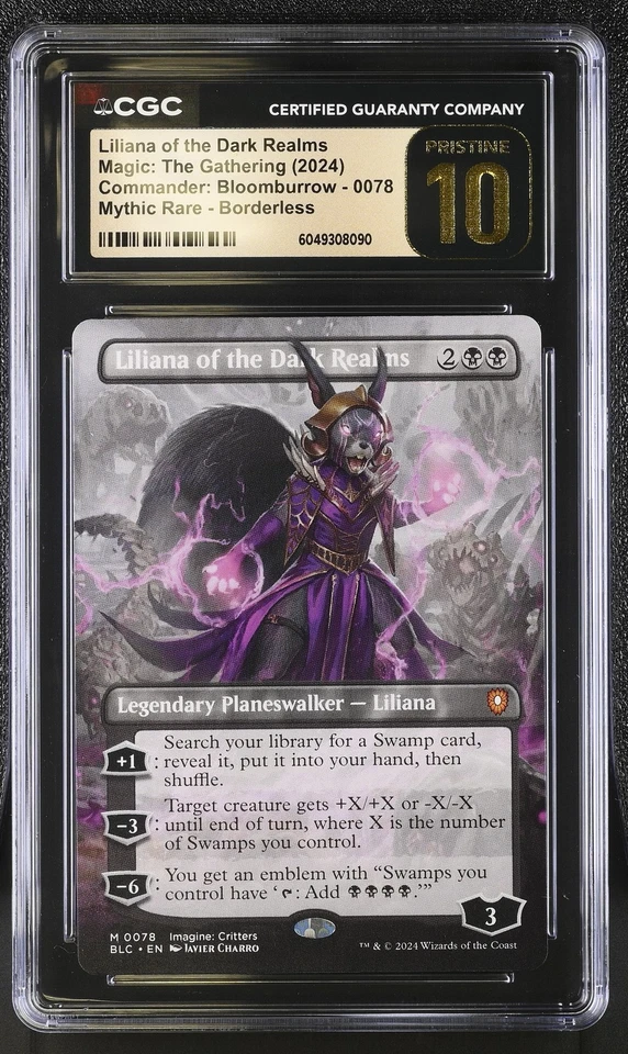 LILIANA OF THE DARK REALMS Bloomburrow Borderless Mythic CGC Pristine 10 MTG - Image 1 of 2