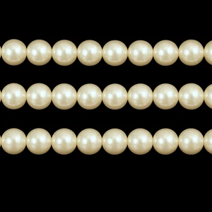 Round cream glass pearl beads wedding &craft 200x4mm, 150x6mm, 100x8mm, 80x10mm - Picture 1 of 5