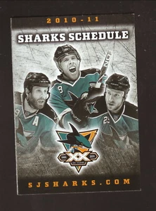 San Jose Sharks Joe Thornton Joe Pavelski 2010-11 Pocket Schedule Bud Light - Imagen 1 de 2