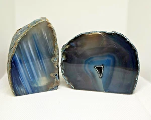 Blue - Teal geode agate crystal tea light soothing reiki - Picture 1 of 4