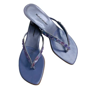 Naturalizer Womens Sandals Violet 2 inches Heels Size 8.5 M Beaded Details - Picture 1 of 6