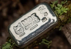 Barra de lingotes de plata Mox Metals MOX100 - 100 g .999 - con sello y certificado de autenticidad - s/n 1281 - Imagen 1 de 5