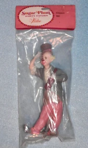 Vintage 6 inch Wilton SUGAR PLUM Party Favor Cake Topper, CLOWN, New Old Stock - Picture 1 of 3
