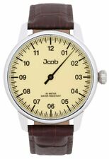 Jcob Einzeiger horloges | Slowwatches | JCW001-lS01 | Bruin leer, Beige