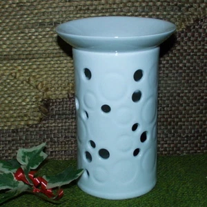 GS-1382 - Keramik - Duftlampe - creme - mit Kreis-Motiven - schlicht und edel - Bild 1 von 1