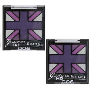 Pack of 2 Rimmel London Glam Eyes HD Quad Eye Shadow, Purple Reign 006
