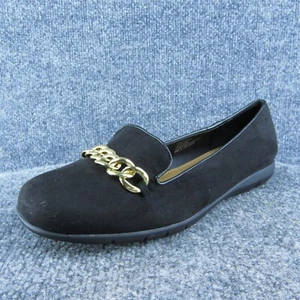 Zapatos Mocasines Comfortview Thayer Mujer Tela Negra Sin Cordones Talla 10 Extra Anchos - Imagen 1 de 10