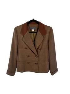 Norton McNaughton Women’s Size 6P Vintage Brown Multicolor Striped Blazer Jacket - Picture 1 of 12
