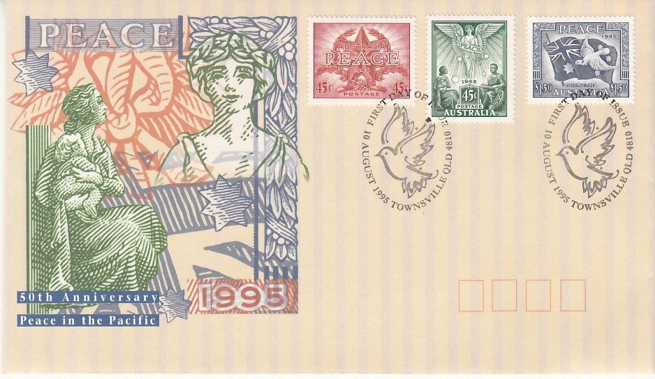 50th Anniversary of the End of WWII (FDI MINT AP FDC) 1995 (CV$5) - Image 1 of 1