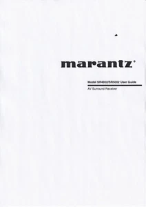 User Manual-Operating Instructions for Marantz SR-4002, SR-5002 - Picture 1 of 1