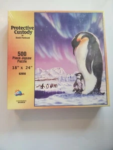 Schutzsorgerecht 500 Teile Pinguine Puzzle Kunst von David Penfound Sonnenuntergang - Bild 1 von 12