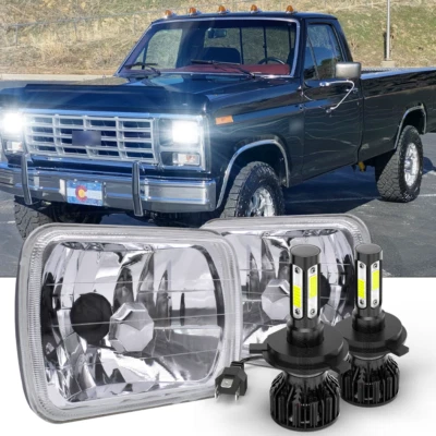 Pair Fits Ford F150 1981-1984 7x6" 5x7" inch LED Headlights Hi Lo Beam H6054 - Image 1 of 4