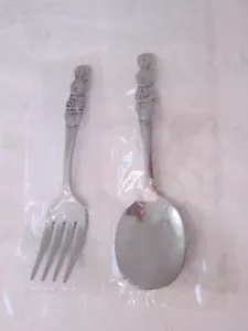 Oneida Community Stainless Peter Rabbit Toddler Feeding Spoon & Fork Set NEW - Picture 1 of 4