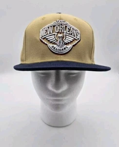NBA New Orleans Pelicans Adjustable Hat Adidas Youth OSFM Snap Back Cap Tan Blk - Picture 1 of 13