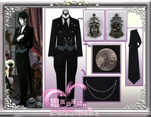 Black Butler Kuroshitsuji Sebastian Michaelis anime Cosplay Costume Uniform Set - Picture 1 of 3