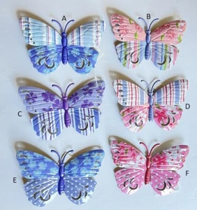 GiftCraft Metal Butterfly Wall Hanging Plaque Pinks & Purples 5 3/4"x4" Pick 1 - Picture 1 of 10