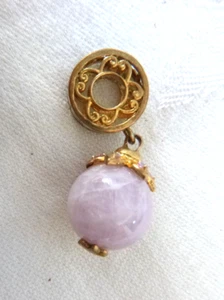 Michael Valitutti Gems enVogue Morganite Charm Pendant Gold/Sterling Silver 1" - Picture 1 of 3