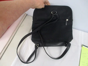 LL BEAN BLACK MICROFIBER BACKPACK HANDBAG - Picture 1 of 5