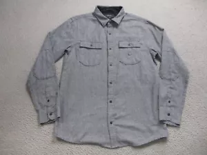 Roark Shirt Mens Medium Gray Long Sleeve Snap Nordsman Flannel Organic Cotton - Picture 1 of 14